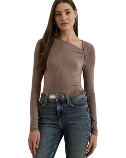 Women Lauren Ralph Lauren Stretch Jersey Asymmetrical Top