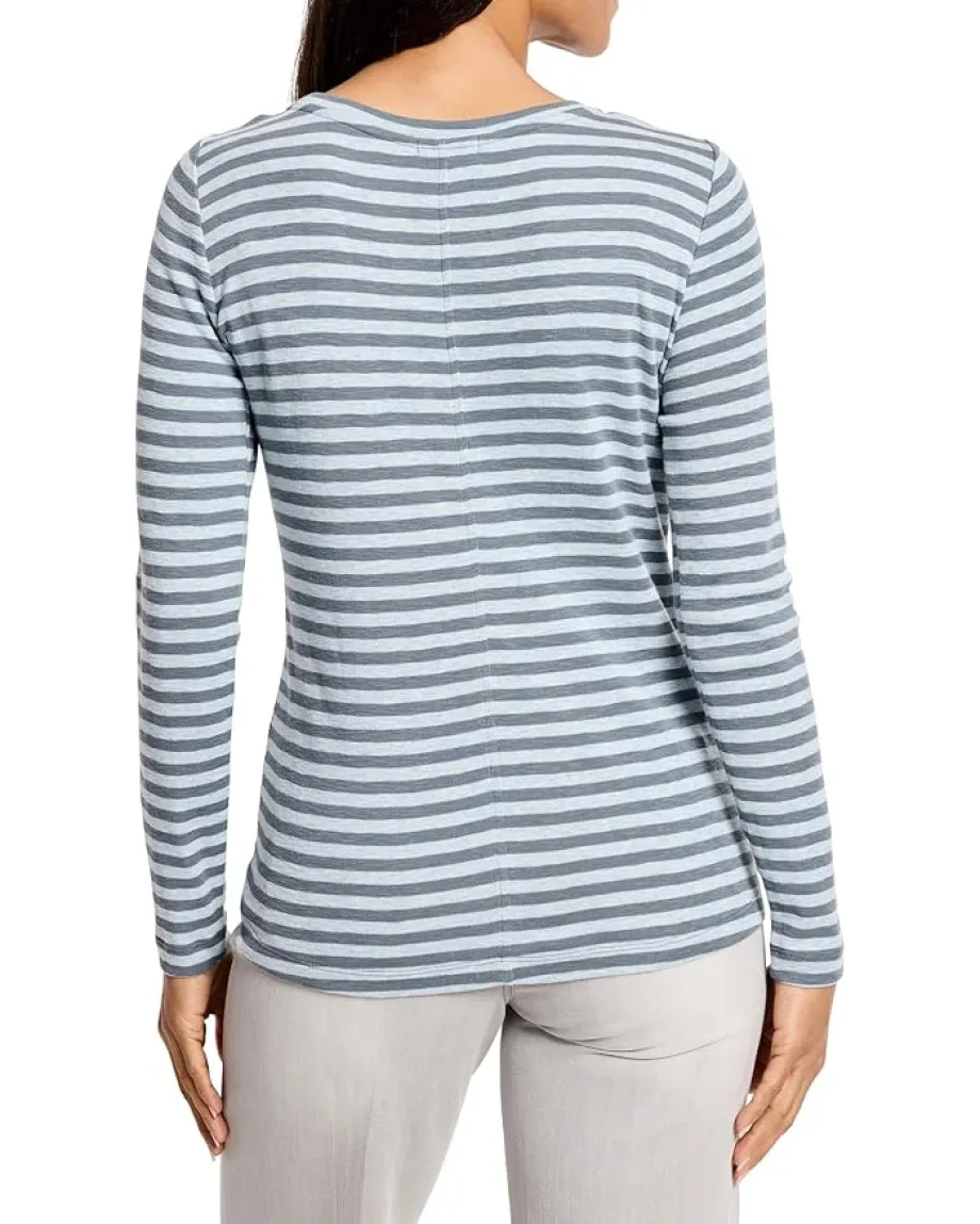 Women NIC+ZOE Striped Bracelet Sleeve Boat Tee