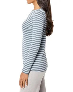 Women NIC+ZOE Striped Bracelet Sleeve Boat Tee