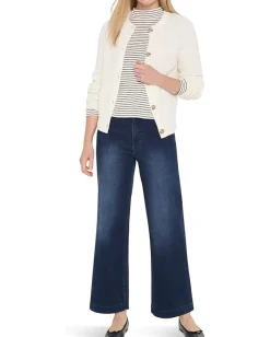 Women NIC+ZOE Striped Long Sleeve Mock Neck Tee