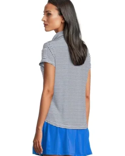 Jamie Sadock Striped Short Sleeve Top Moonlit Navy Best