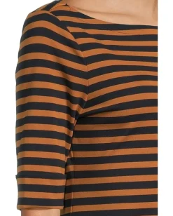 Women Lauren Ralph Lauren Striped Stretch Cotton Boatneck Tee
