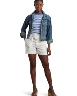 Women Lauren Ralph Lauren Striped Stretch Cotton Crewneck Tee