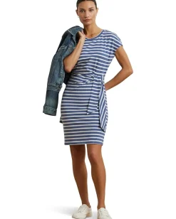 Women Lauren Ralph Lauren Striped Tie-front Jersey Dress