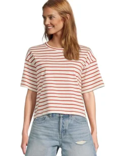 Madewell Structured Boxy Tee Stripe Lighthouse Hot