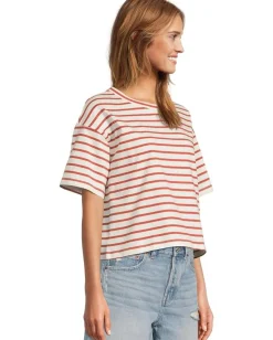 Madewell Structured Boxy Tee Stripe Lighthouse Hot