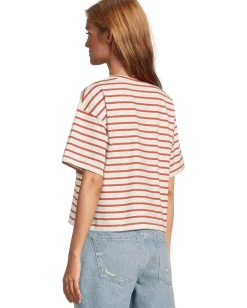 Madewell Structured Boxy Tee Stripe Lighthouse Hot
