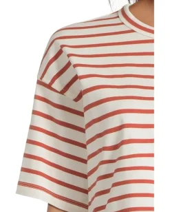 Madewell Structured Boxy Tee Stripe Lighthouse Hot