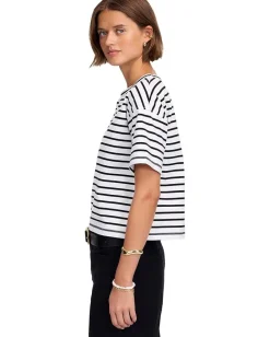 Madewell Structured Boxy Tee Stripe White Sale