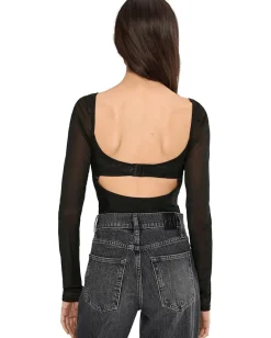 Free People Suddenly Fine Bodysuit Black