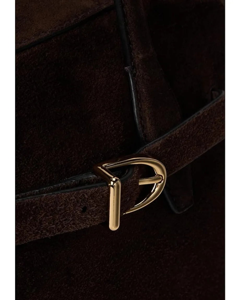 Madewell Suede Lg Belted Satchel Dark Carob New