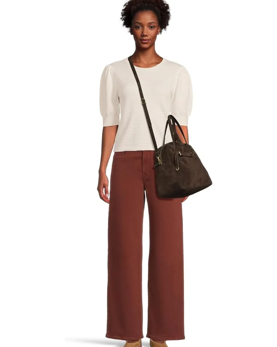 Madewell Suede Lg Belted Satchel Dark Carob New