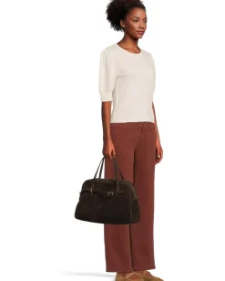 Madewell Suede Lg Belted Satchel Dark Carob New