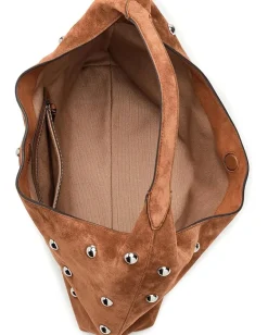 Madewell Suede Slouchy Shoulder Bag-Stud Dried Acorn