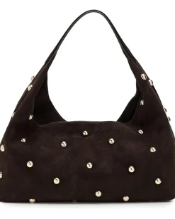 Madewell Suede Slouchy Shoulder Bag-Stud Dark Carob