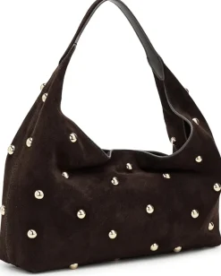 Madewell Suede Slouchy Shoulder Bag-Stud Dark Carob