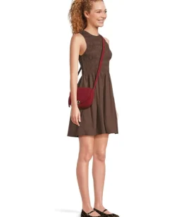 Madewell Suede Sm Dakota Saddle Crossbody Garnet Stone Best