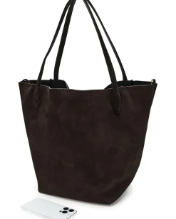 Madewell Suede Soft Grain Shopper Dark Carob Discount