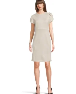 Women Calvin Klein Suede Tulip Sleeve Sheeth