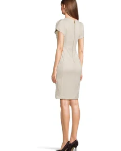 Women Calvin Klein Suede Tulip Sleeve Sheeth