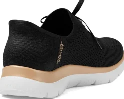 SKECHERS Summits Night Chic Hands Free Slip-Ins Black/ Rose Gold Best