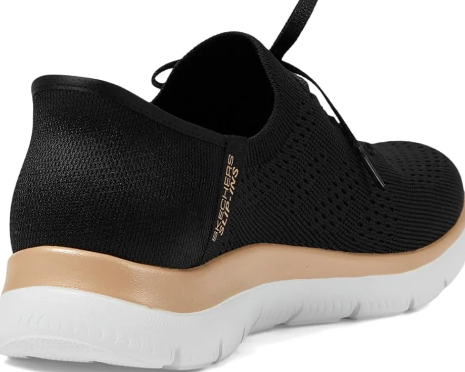 SKECHERS Summits Night Chic Hands Free Slip-Ins Black/ Rose Gold Best