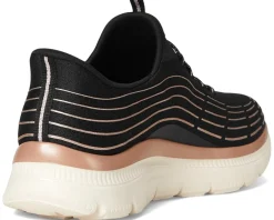 SKECHERS Summits Plus Hands Free Slip-INS Black Rose Gold Clearance