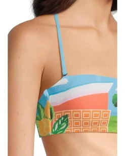 Seafolly Sunset Bandeau Turquoise New