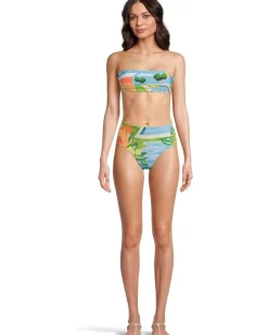 Seafolly Sunset Bandeau Turquoise New