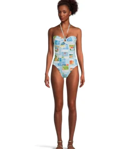 Seafolly Sunset Bandeau One-Piece Turquoise