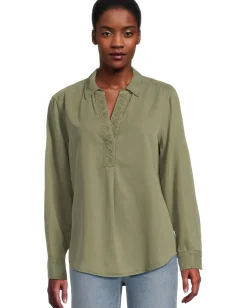 Women Tommy Bahama Sunwashed Twill Embroidered Popover