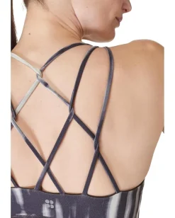 Sweaty Betty Super Soft Crop Strappy Back Workout Tank Grey Bokeh Print Sale