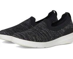 FitFlop Super-Q Knit Slip-Ons Black/Silvereen Outlet