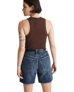 Madewell Supima® Rib Cutaway Tank Dark Coffee Outlet