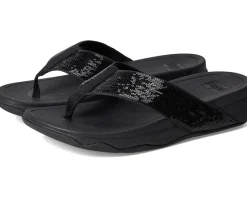 FitFlop Surfa Sequin Toe-post Sandals All Black Online