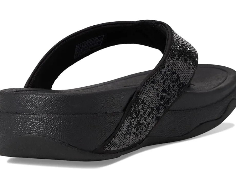 FitFlop Surfa Sequin Toe-post Sandals All Black Online