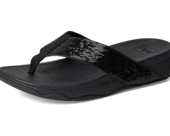 FitFlop Surfa Sequin Toe-post Sandals All Black Online