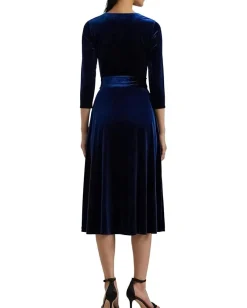Women Lauren Ralph Lauren Surplice Velvet Dress