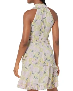 Women Ted Baker Suttonn Twist Neck Frill Detail Mini Dress