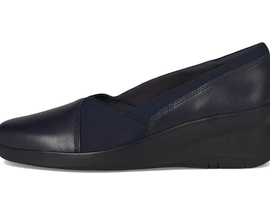 Clarks Suttyn Walk Navy Leather Outlet