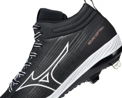 Mizuno Sweep 6 Mid Softball Cleats Black/White New