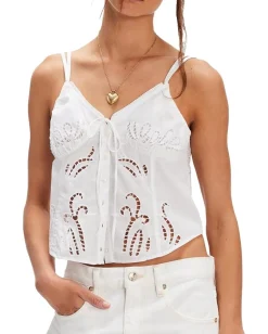 Free People Sweet Sammi Eyelet Top Lucient White Online
