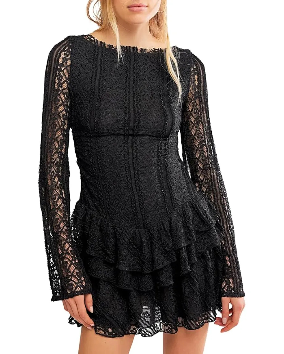 Free People Tabby Lace Mini Black Clearance