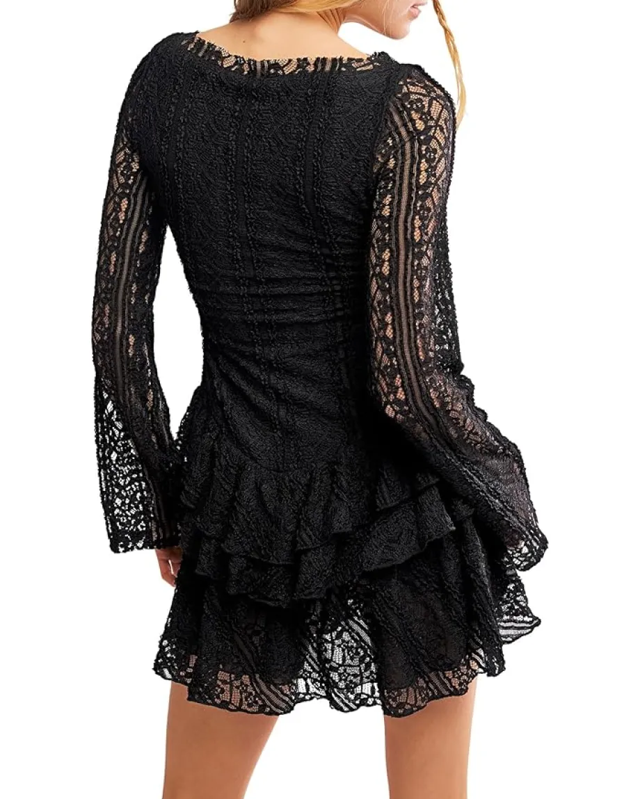 Free People Tabby Lace Mini Black Clearance