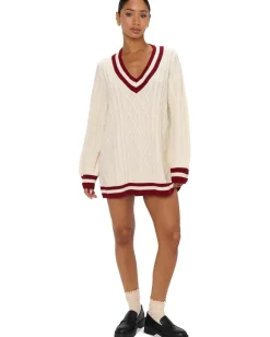 Show Me Your Mumu Tailgate Sweater Dress White Discount