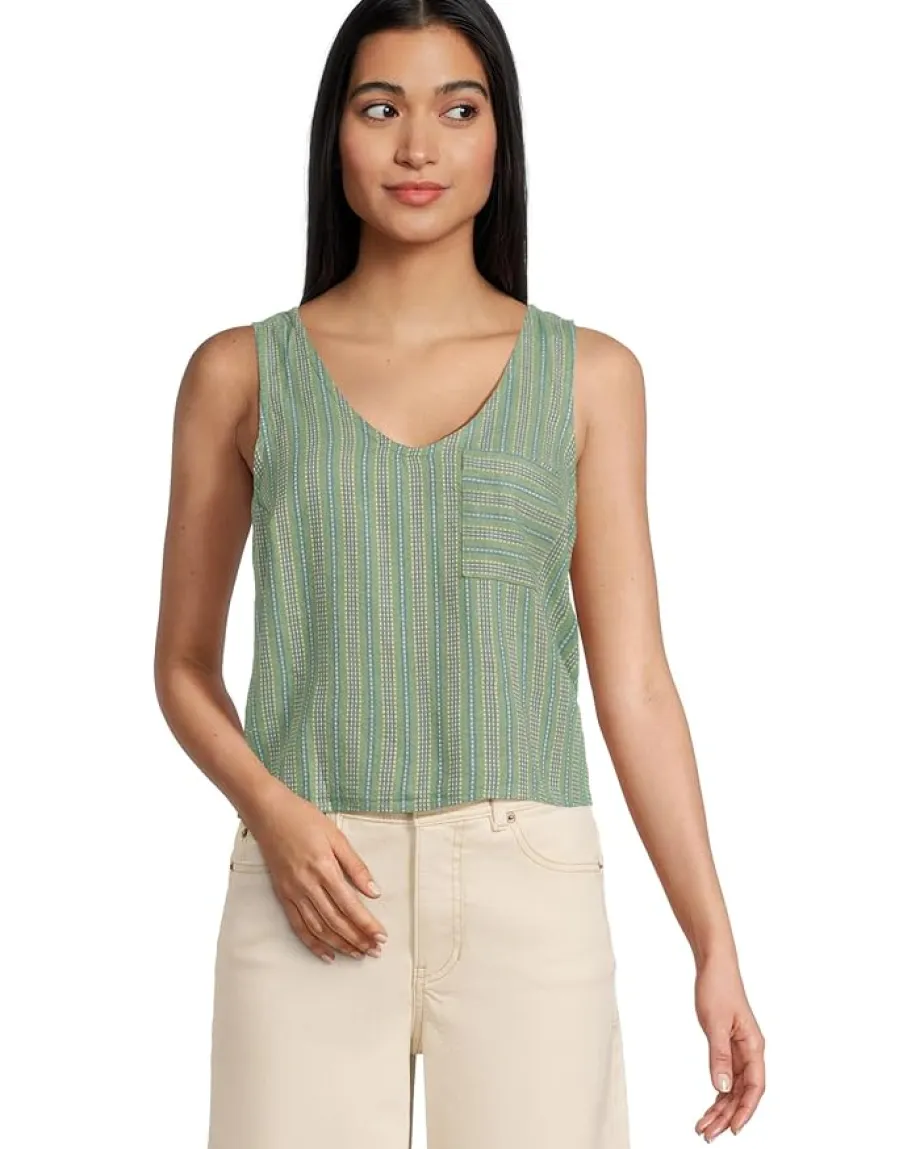 Toad&Co Taj Hemp Button Back Tank Sagebrush Dobby Online