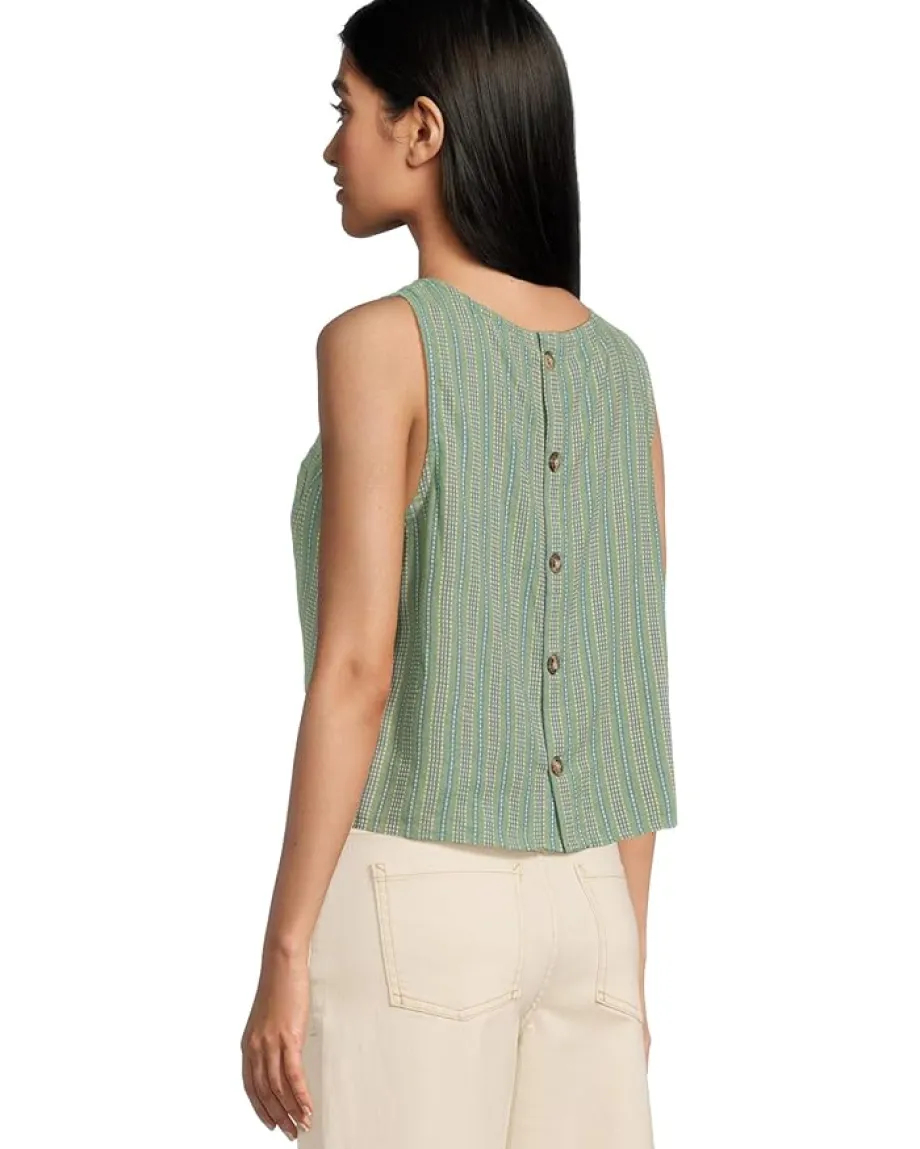 Toad&Co Taj Hemp Button Back Tank Sagebrush Dobby Online