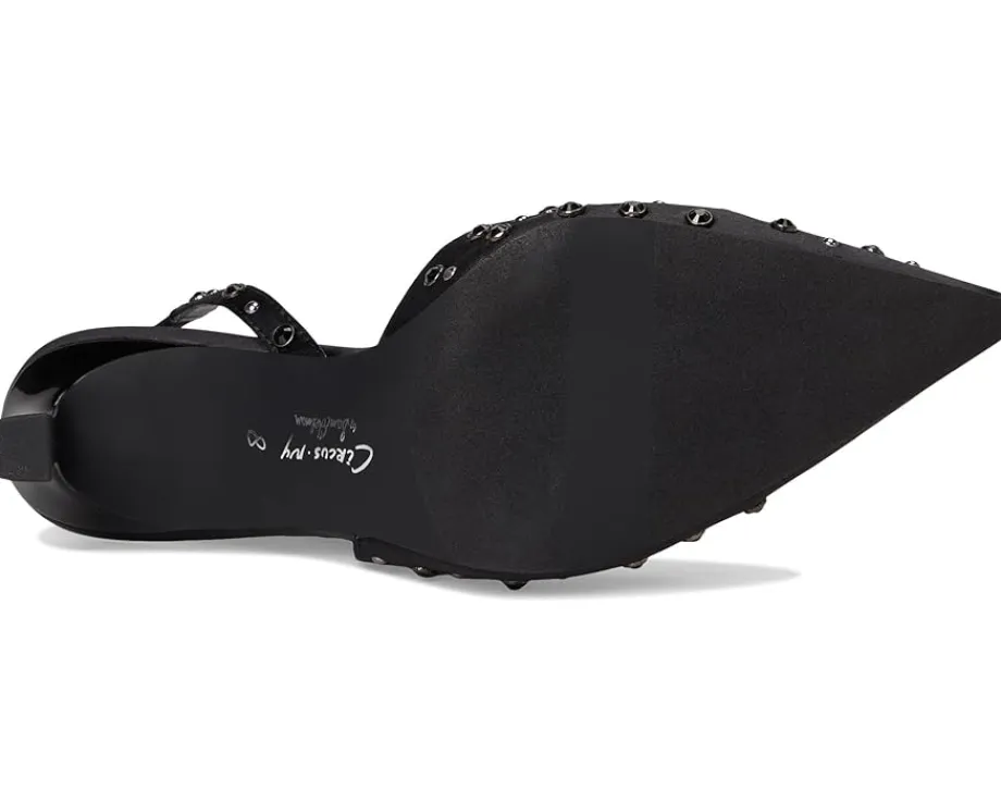 Circus NY by Sam Edelman Tallie Slingback Shoes Black Satin Hot