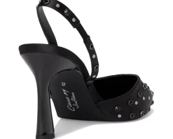 Circus NY by Sam Edelman Tallie Slingback Shoes Black Satin Hot