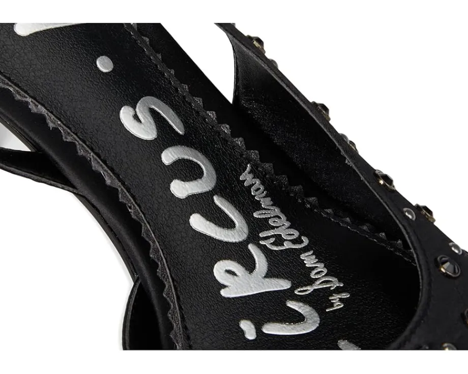 Circus NY by Sam Edelman Tallie Slingback Shoes Black Satin Hot